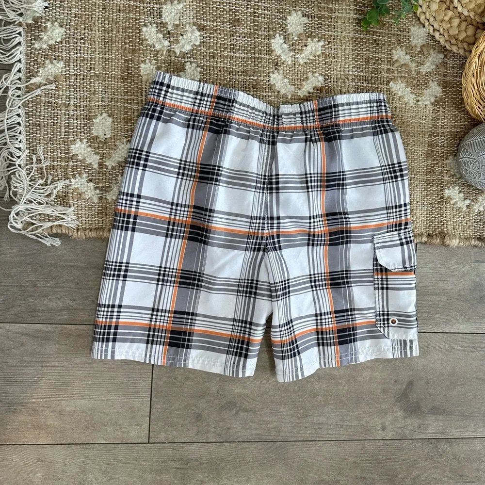 Sunproof by Weatherproof Boys Plaid Surf Swim Trunks Swim Shorts Size 5/6